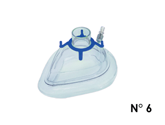 Mascarilla para anestesia Respifix Fix Seal azul número 6, con aro y válvula de inflado, referencia RSPCP630006