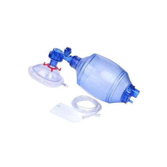 Respifix RSPCP6811 resucitador desechable adulto con mascarilla sobre fondo blanco