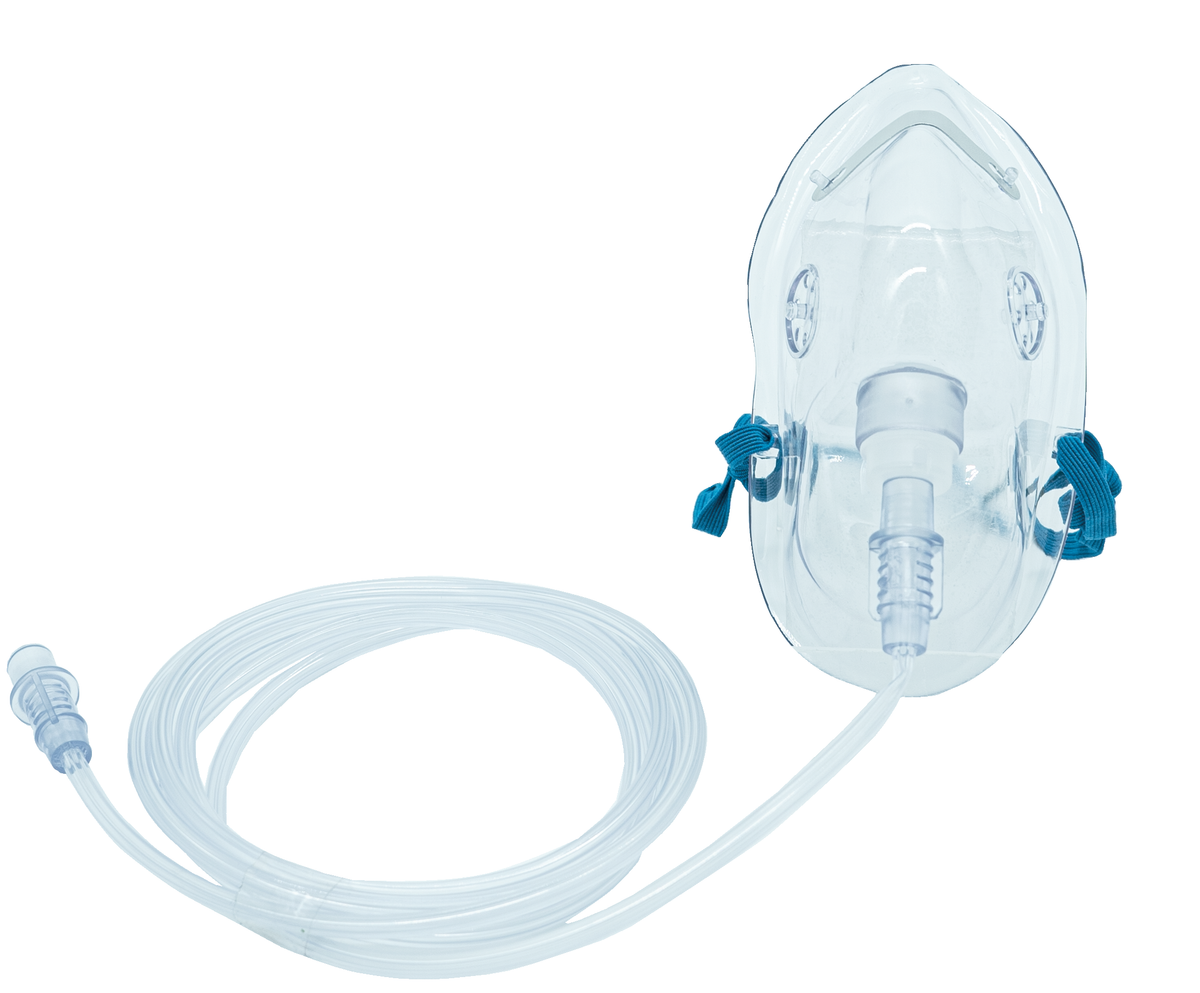 Mascarilla de oxígeno Respifix adulto RSPM0101 con tubo de 2.1 m, tira metálica y sujetador elástico