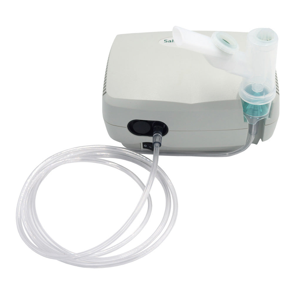 Compresor Salter Labs AIRE Elite con kit de nebulizador de pieza en T y boquilla; foto representativa de la familia 8350