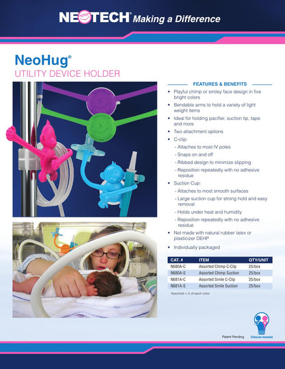 Sell sheet Neotech NeoHug M641: catálogo N680A-C, surtido changuito clip C; el fabricante empaca 25 por caja