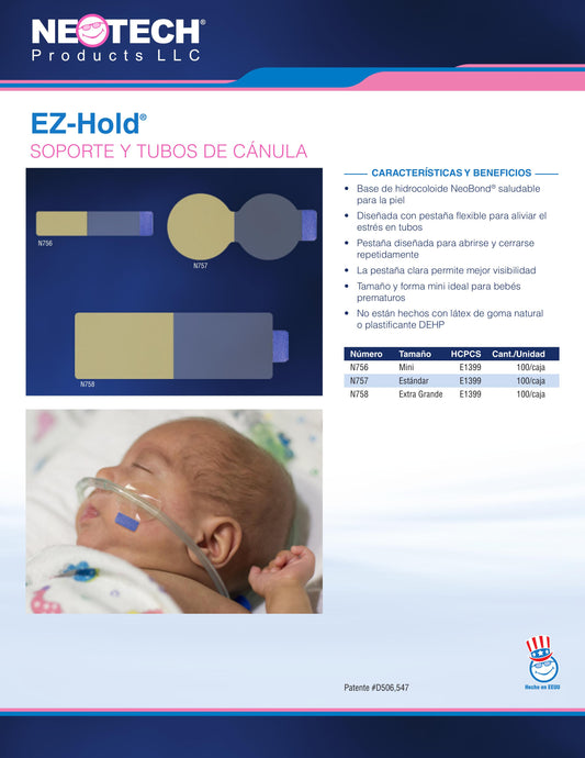 Sell sheet Neotech EZ-Hold M663: tabla N756 Mini 100/caja; esta ficha vende 1 pieza