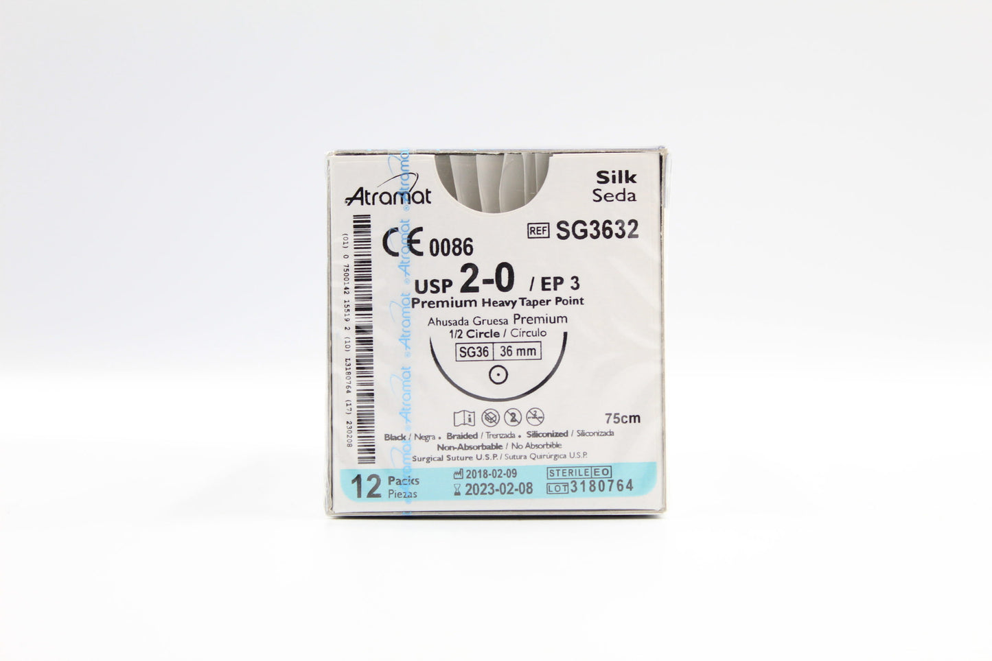 Atramat Seda SG3632 sutura negra USP 2-0