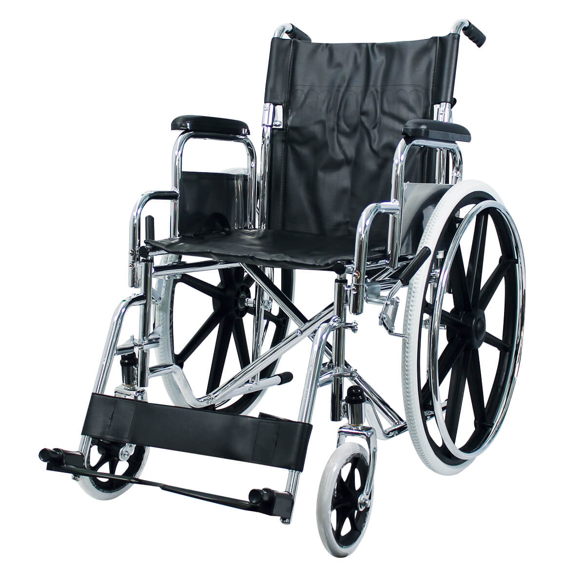 Silla de ruedas Handy S300 completa, de frente en tres cuartos, sobre fondo blanco