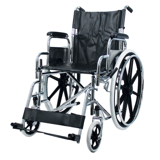 Silla de ruedas Handy S300 completa, de frente en tres cuartos, sobre fondo blanco