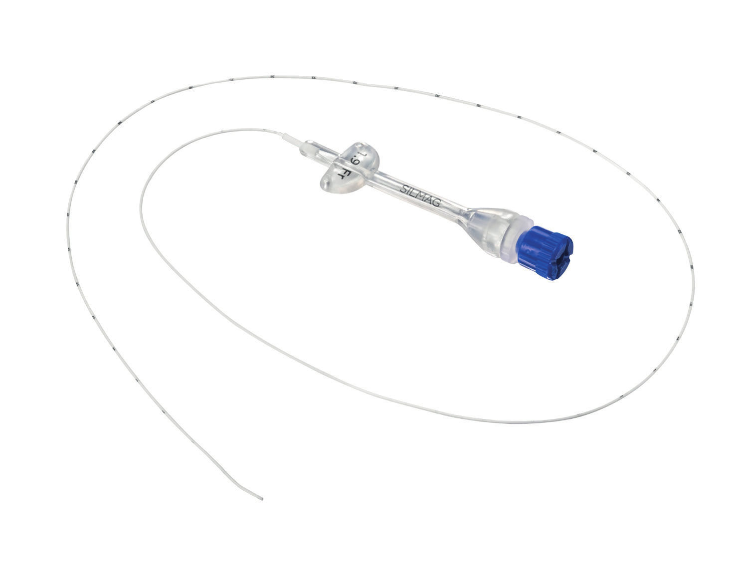 Silmag PICC 650-19-20-S de silicona, 1.9 Fr x 20 cm, simple lumen