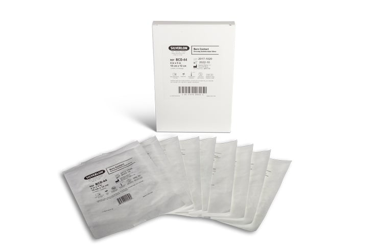 Familia Silverlon Burn Contact Dressing: apósitos de contacto con plata para quemaduras