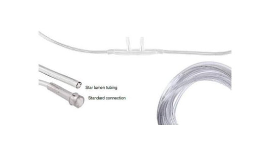 Hudson RCI Softech: cánula nasal, tubería Star Lumen y conector estándar; ilustración de familia sin REF
