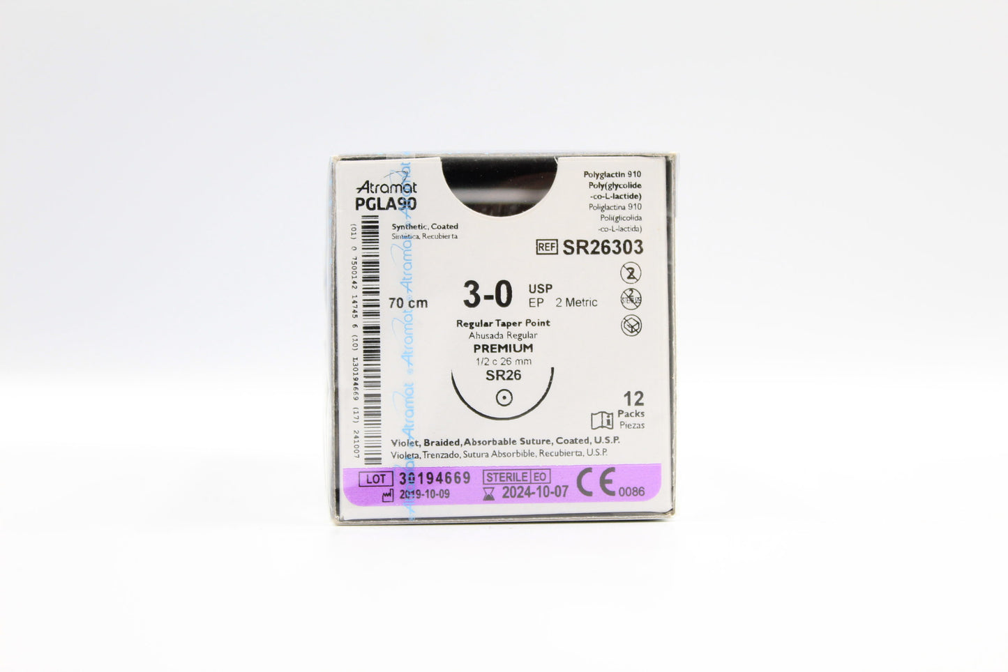 Atramat PGLA90 SR26303 sutura absorbible violeta
