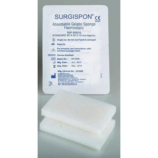 Surgispon esponja hemostática absorbible estándar 80 x 50 x 10 mm