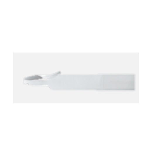TRACOE care 903-B-P, cintilla blanca acolchada para fijación de cánula de traqueostomía sobre fondo blanco