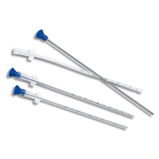 Utah Medical Thora-Cath, catéteres torácicos de silicona con trocar en 9.6, 12 y 14 Fr