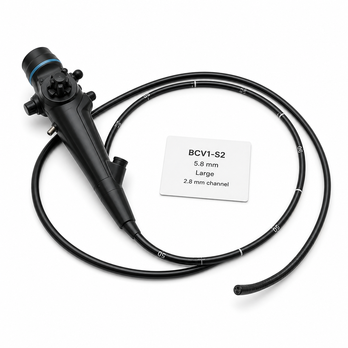 Imagen ilustrativa optimizada: Vathin H-SteriScope BCV1-S2, broncoscopio flexible desechable Large de 5.8 mm con canal de trabajo de 2.8 mm, sobre fondo blanco