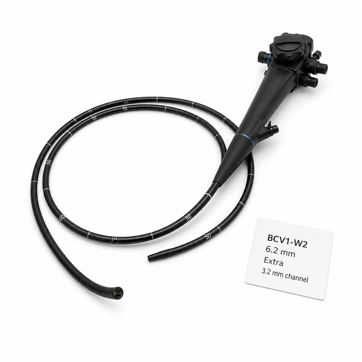 Imagen ilustrativa optimizada: Vathin H-SteriScope BCV1-W2, broncoscopio flexible desechable Extra de 6.2 mm con canal de trabajo de 3.2 mm, sobre fondo blanco