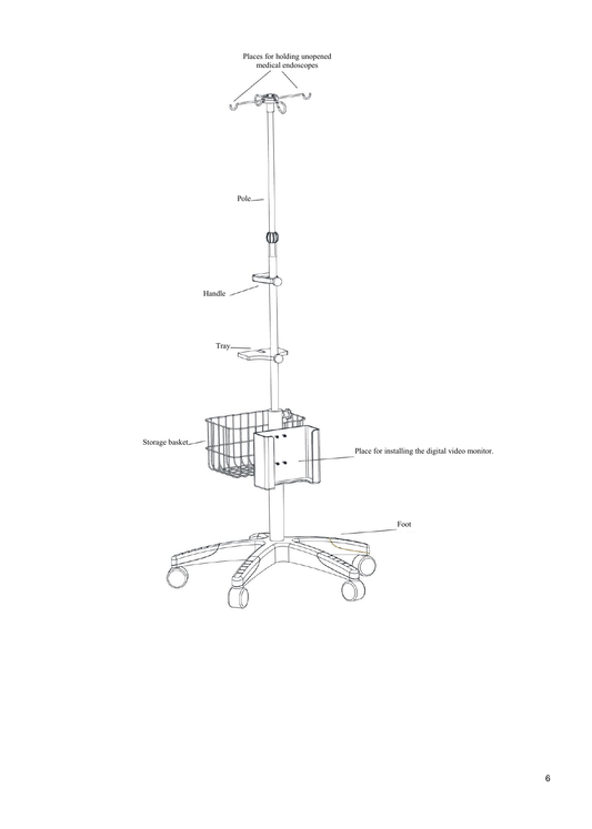 Carrito Vathin MET-A2 para monitor de video digital con poste, charola y canastilla