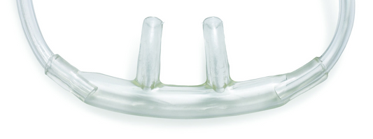 Detalle de familia Ventlab: cánula adulta 1107. Referencia ofrecida 1207, pediátrica, tubo 7 pies, conector estándar; configuración no fotografiada.