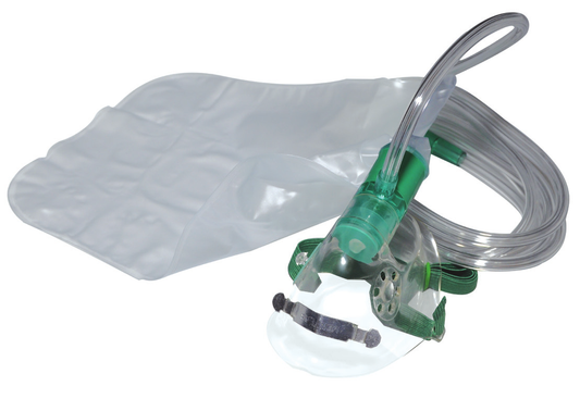 Mascarilla pediátrica Ventlab 2201 con bolsa reservorio, banda y tubo de oxígeno de 7 pies