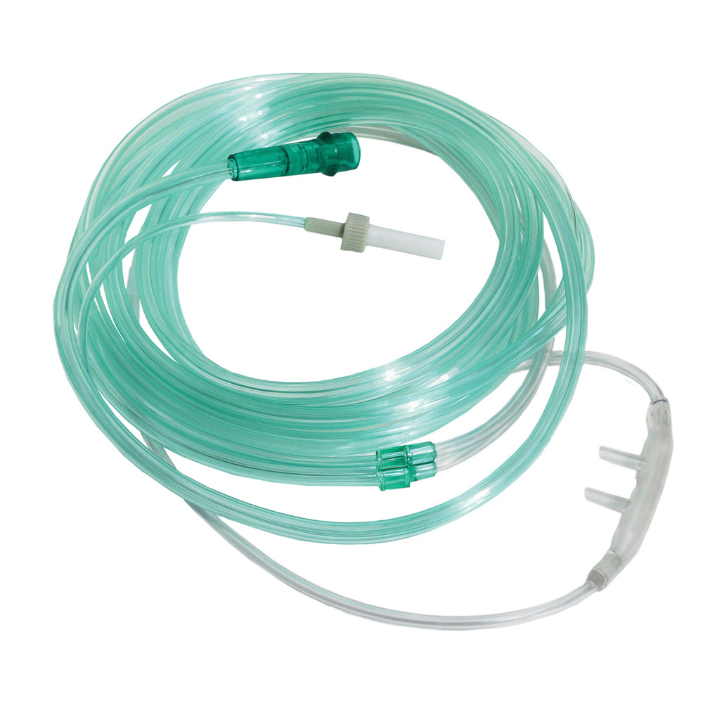 Cánula nasal Ventlab 4107 completa para adulto con líneas de oxígeno y EtCO2, fotografía original del fabricante; venta individual