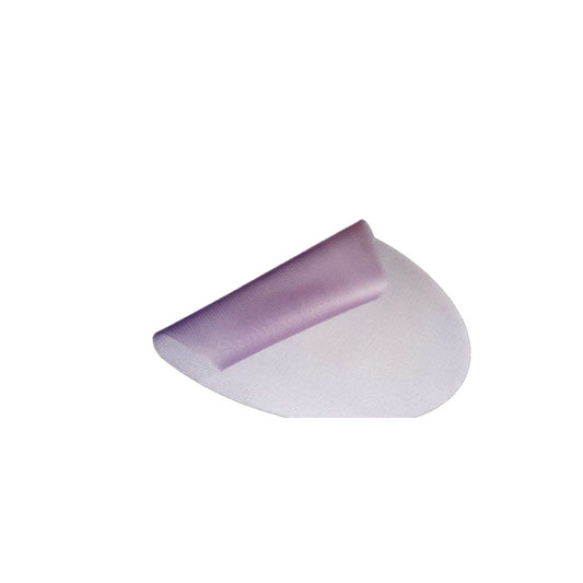 Malla BD Bard Ventralight ST, cara de polipropileno y barrera de hidrogel Sepra violeta, sobre fondo blanco