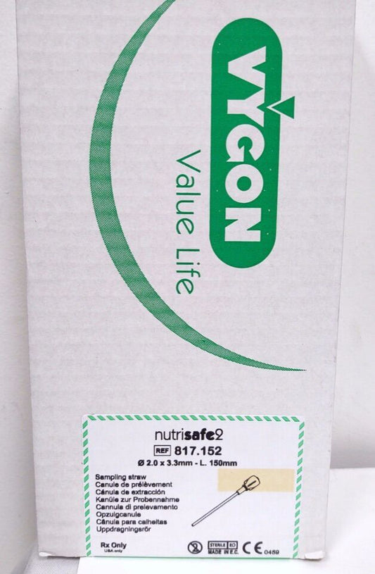 Caja Vygon Nutrisafe2 REF 817.152: cánula de extracción PVC 15 cm, Ø 2,0 × 3,3 mm