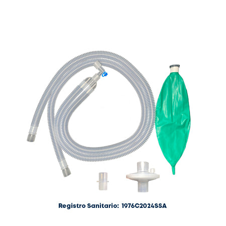 Wellead circuito fijo de anestesia adulto de 1.5 metros con bolsa de 3 litros
