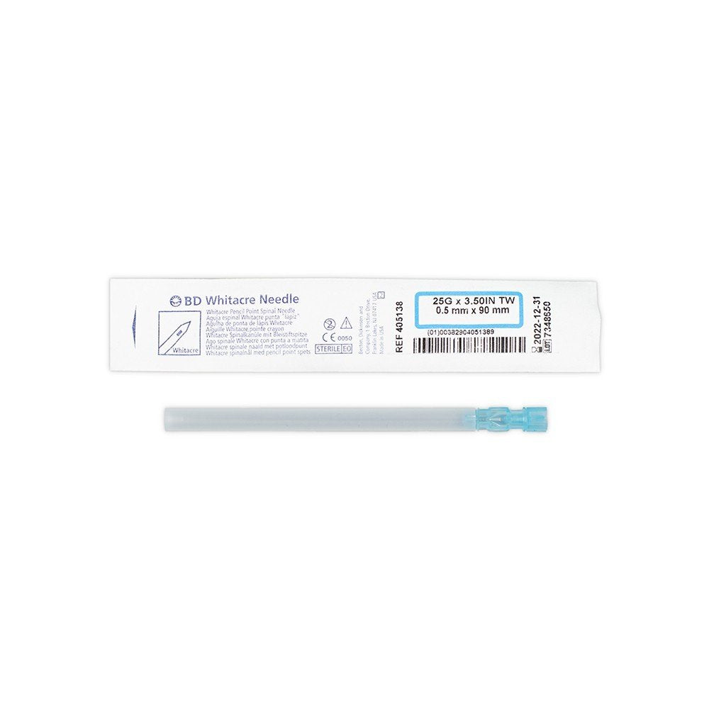 BD Whitacre espinal 25G x 3.5 pulgadas, referencia 405138