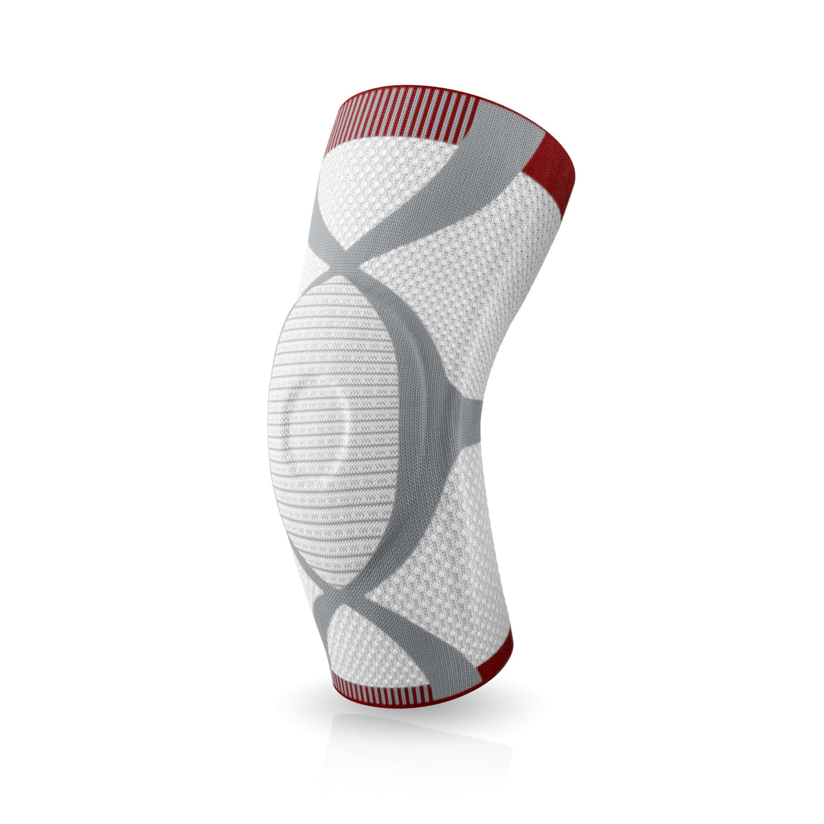 Actimove GenuMotion blanca, vista frontal con diseño Helix y pelota rotuliana