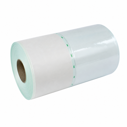 Imagen ilustrativa optimizada: WIPAK R43 rollo mixto para esterilización de 20 cm × 200 m, sobre fondo blanco y sin logotipos de terceros