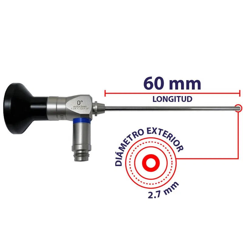 Lente de laparoscopia Xignal OT601, 60 mm de longitud, 2.7 mm de diámetro exterior y 0°