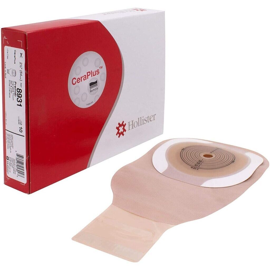 Bolsas de Colostomía Hollister Con Barrera Plana CeraPlus Ultra Transparente 8931